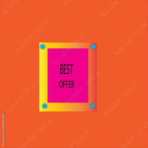 Best offer text on square with gradient border