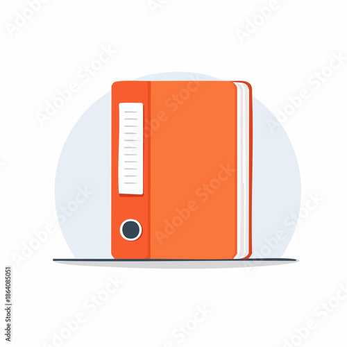 Isolated Orange Ring Binder for Documents Filing and Organizing Storage