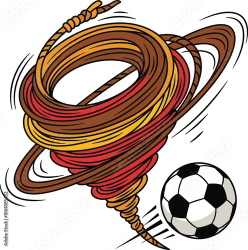 Soccer ball and whistle icon isolated on transparent background