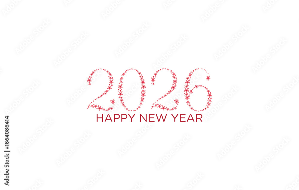 Obraz premium Modern 2026 New Year Design Element, Simple, Stylish, High Resolution Vector Art 