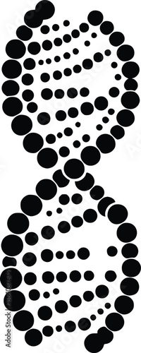A simplistic black and white illustration of a double helix dna structure