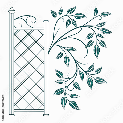 Decorative trellis with vine