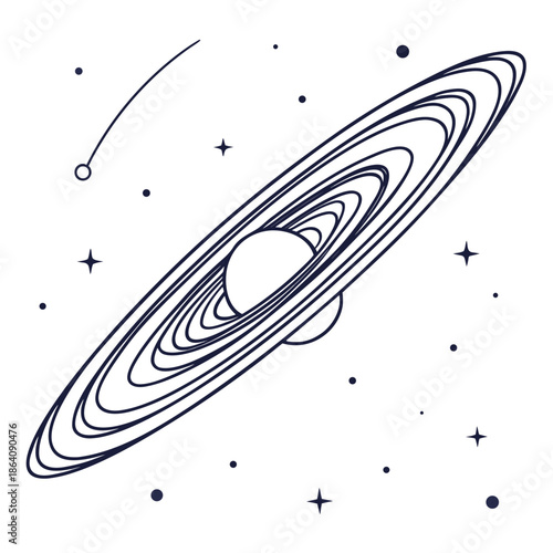 Minimal of a galaxy disc with rings and stars planet