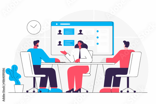 AI-generated conceptual illustration of human oversight committee approving automated AI recommendations in enterprise workflow system