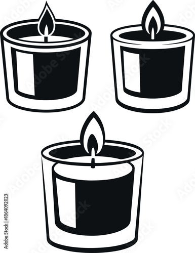 Decorative Candle Flame Vector Icons
