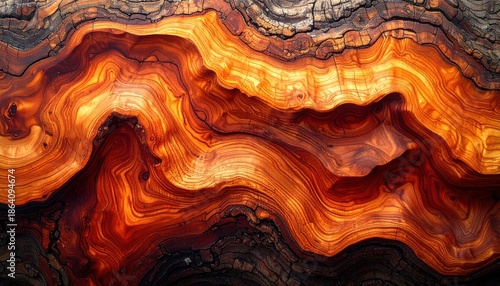 Wallpaper Mural Abstract Wood Grain Pattern with Warm Tones and Wavy Lines. Torontodigital.ca