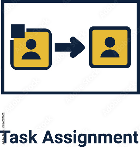 Task Assignment Icon, Work Delegation Process Icon