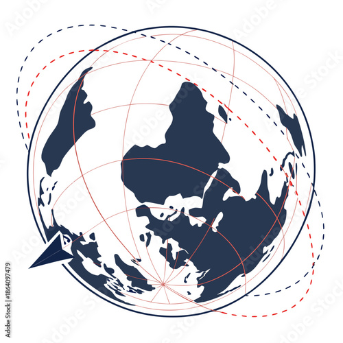 3 D earth with visible axis tilt shadow on white background 1