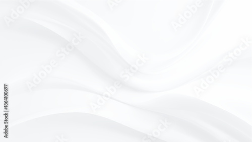 Smooth white fabric waves and folds texture