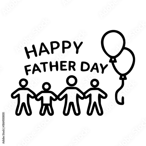 Happy Father's Day banner. Group of fathers and grandfather walking with children in the park. Modern flat vector illustration of dads holding kids, baby, and toddler. Parenting and male care concept.