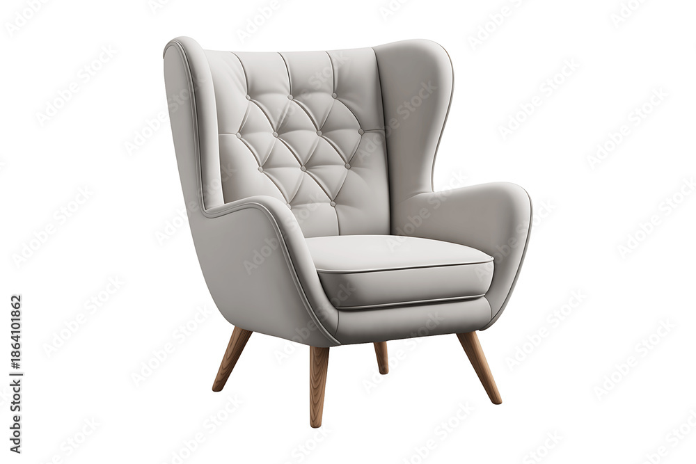 Obraz premium Modern armchair isolated on a transparent background for office or home interior design