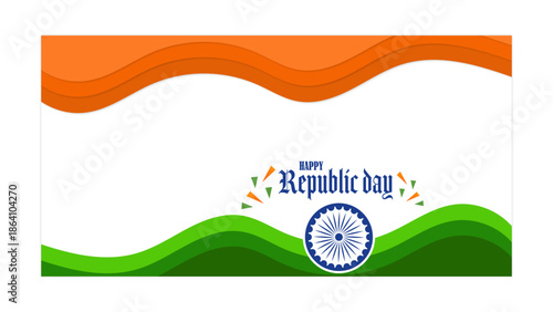 Republic Day of India 26 January 2026, Tricolor Abstract Background with Ashoka Chakra, Indian Constitution Celebration