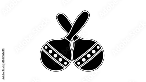 Maracas musical instrument icon, traditional percussion shaker symbol, Latin music vector.