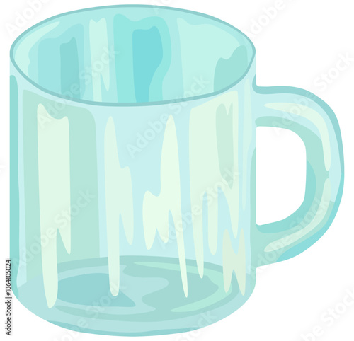 透明のマグカップのイラスト ベクター素材