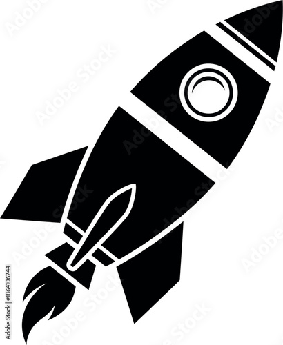 Illustrated rocket launching