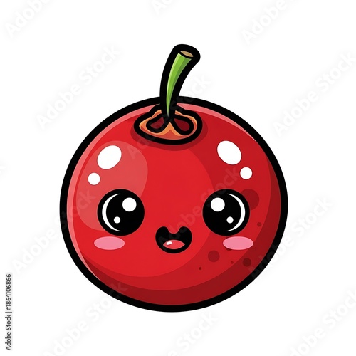 Wallpaper Mural Cute cartoon cherry with smiling face. Torontodigital.ca