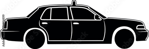 Black and white police car