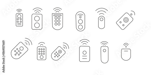 Variety of remote controls with wifi signal emitting