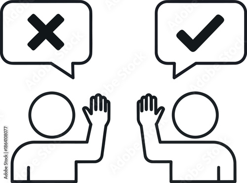 Two figures with different approvals