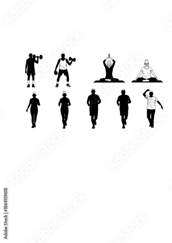 Active Aging Silhouette for Senior Fitness and Authentic Longevity Realism Narrative 2026 Wellness and Diverse Body Representation Concept Vector