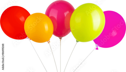 colored balloons on sticks, isolate on a white background