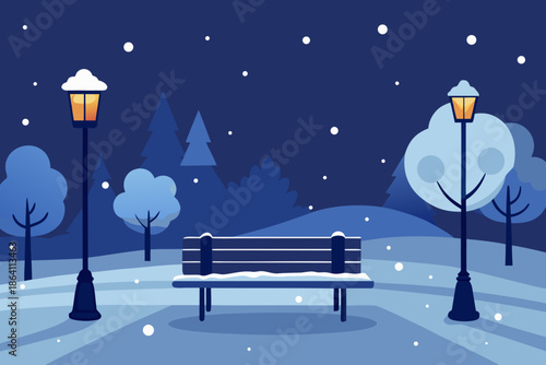 winter night scene