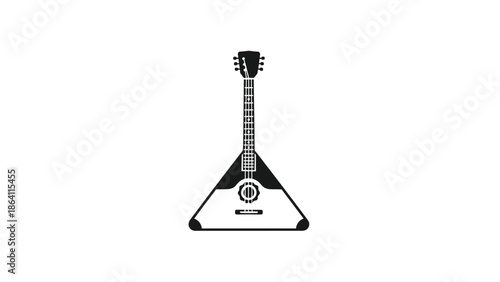 Russian Balalaika musical instrument icon, folk music silhouette.