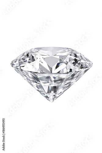 Brilliant Cut Diamond Gemstone Isolated
