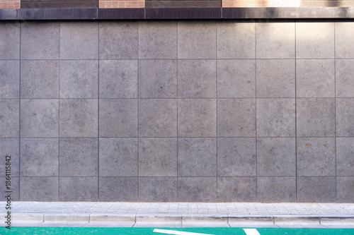 street wall background ,Industrial background, empty grunge urban street with warehouse brick wall