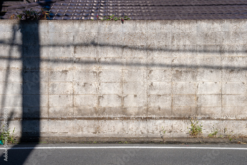 street wall background ,Industrial background, empty grunge urban street with warehouse brick wall