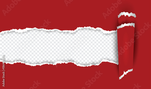 red torn paper with transparent background