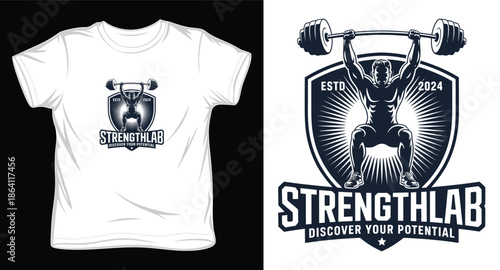 strengthlab  graphic victor art t-shirt design print template