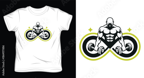 gym  graphic victor art t-shirt design print template