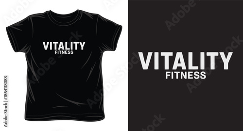 vitality fitness  graphic victor art t-shirt design print template
