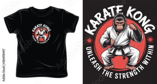 karate kong  graphic victor art t-shirt design print template