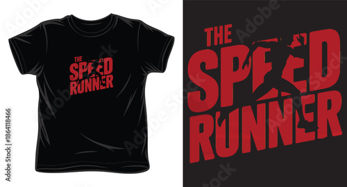 the speed runner  graphic victor art t-shirt design print template