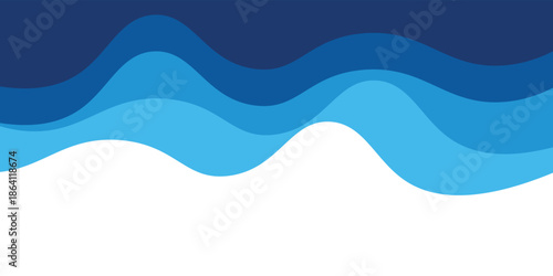 Sea waves layer vector background illustration. Sea beach vector illustration.