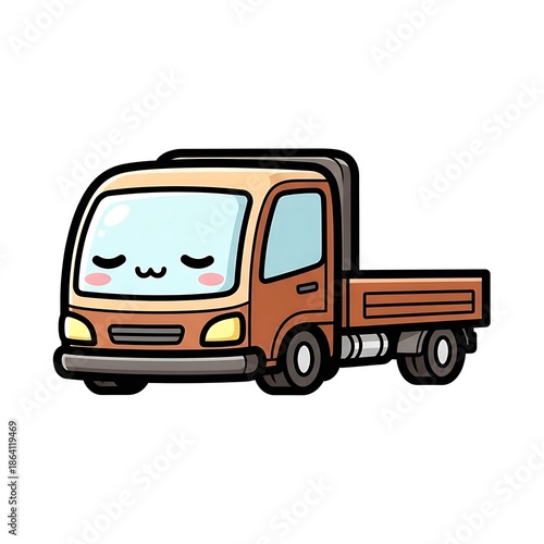 Wallpaper Mural Cute cartoon truck with smiling face. Torontodigital.ca