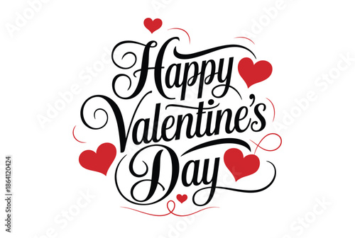 Happy valentine's day isolated on white background, Vector, illustration
