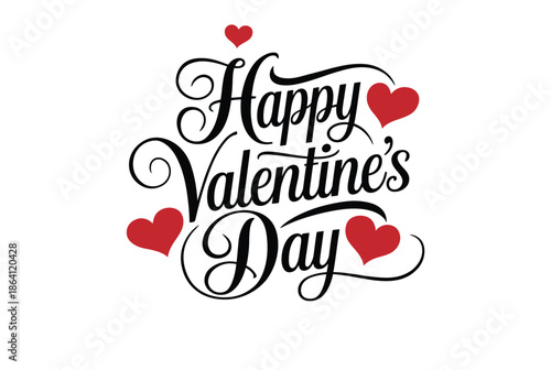 Happy valentine's day isolated on white background, Vector, illustration