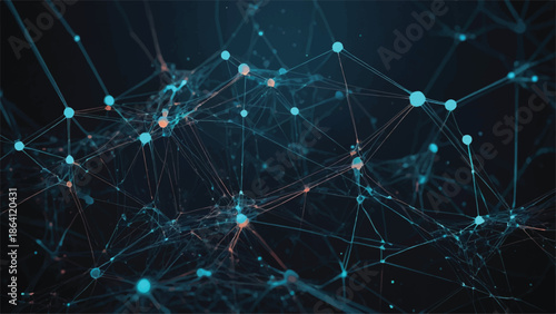 Neural Network Inspired Abstract Vector Art, Futuristic AI Digital Illustration, Modern Technology Design
