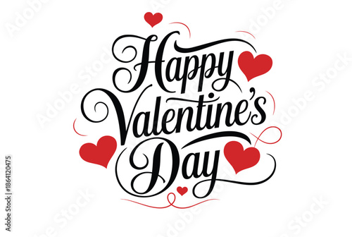 Happy valentine's day isolated on white background, Vector, illustration