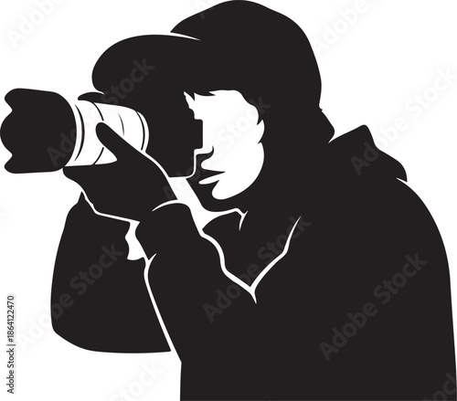 Photographer with Camera Silhouette Vector Art

Professional Photographer Black Silhouette Illustration

Creative Photography Silhouette Design