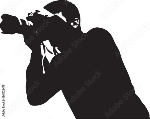 Photographer with Camera Silhouette Vector Art

Professional Photographer Black Silhouette Illustration

Creative Photography Silhouette Design