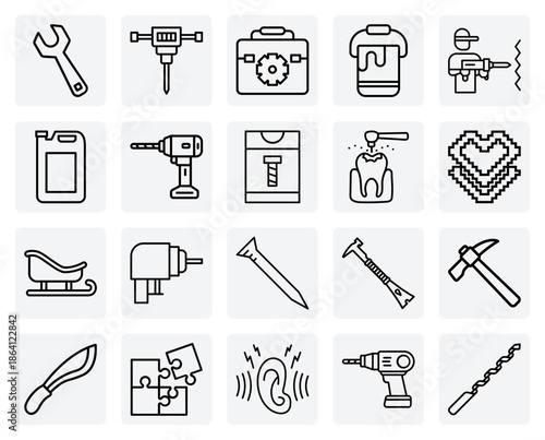 Diy Project And Repair Kit – Toolbox Essentials Like Screws, Paint, And A Hammer For How-To Content