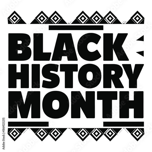 Black History Month celebration graphic with African patterns. T shirt Design