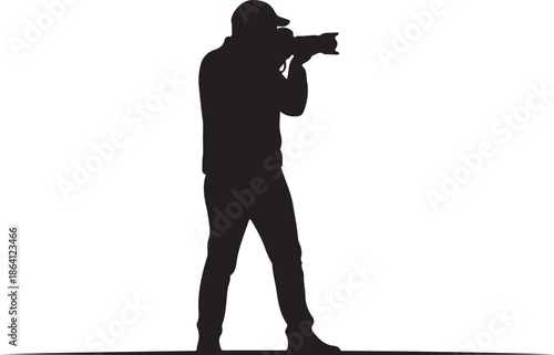 Photographer with Camera Silhouette Vector Art

Professional Photographer Black Silhouette Illustration

Creative Photography Silhouette Design