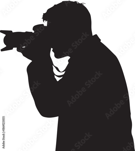 Photographer with Camera Silhouette Vector Art

Professional Photographer Black Silhouette Illustration

Creative Photography Silhouette Design