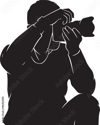 Photographer with Camera Silhouette Vector Art

Professional Photographer Black Silhouette Illustration

Creative Photography Silhouette Design