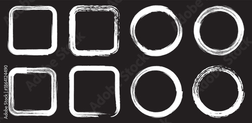 Hand drawn grunge textured text box frames set with uneven rough jagged edge.  Retro vintage aged distressed vector banners borders templates. Grunge graffiti stencil frames with spray paint borders.